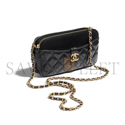CHANEL ZIPPED PHONE HOLDER WITH CHAIN AP4743 B20683 (17.5*10*3cm)